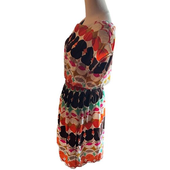 Tiana B Colorful Short Dolman Sleeves Mini Dress Size 8 - Picture 3 of 6